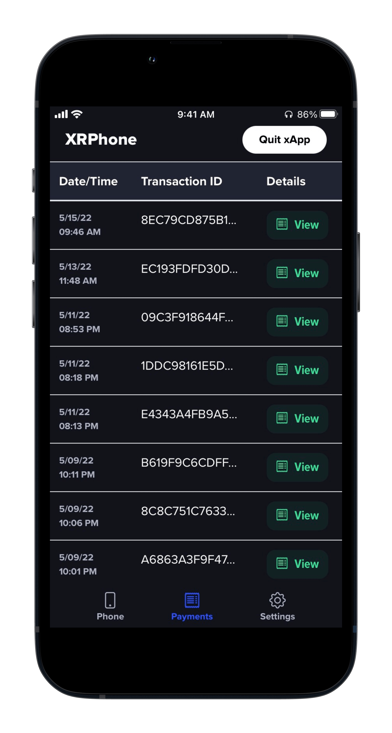 XRPhone Screenshot